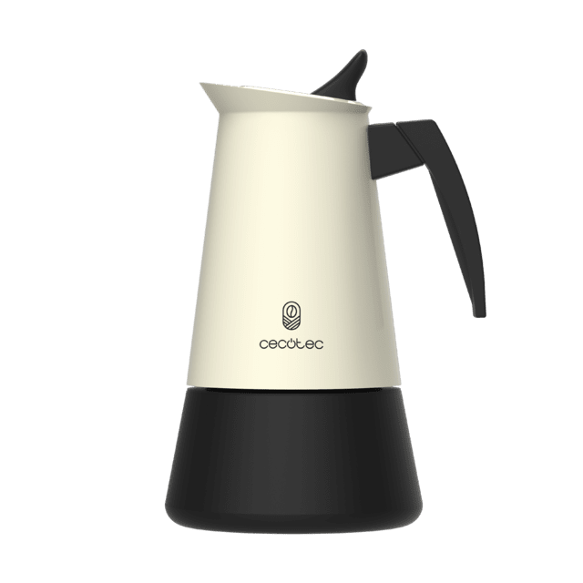 Cafetière italienne Piccolina 400 Beige en acier inoxydable de haute qualité idéale pour 4 tasses de café.