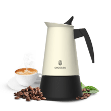 Piccolina 900 Beige Cafetière italienne conçue en acier inoxydable de haute qualité, idéale pour remplir 10 tasses de café.