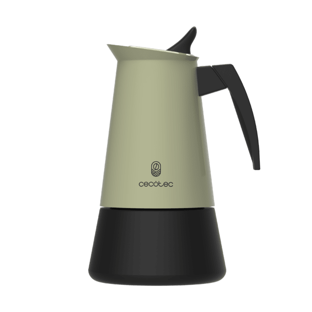 Cafetière italienne Piccolina 400 Green en acier inoxydable de haute qualité idéale pour 4 tasses de café.