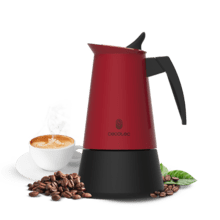 Piccolina 200 Red Moka fabbricata in acciaio inossidabile di alta qualità ideale per 2 tazze di caffè.