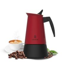 Cafeteira italiana Piccolina 200 Red em aço inoxidável de alta qualidade ideal para 2 xícaras de café.