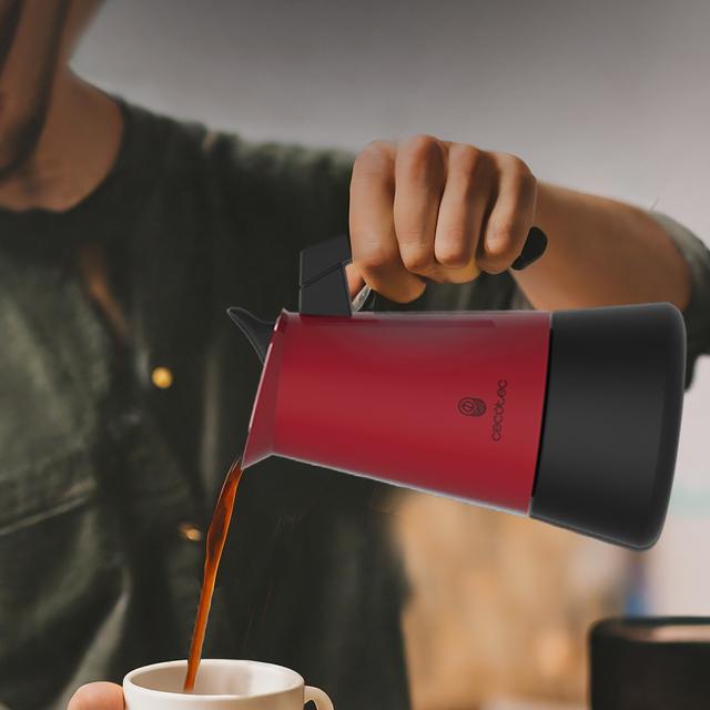 Cafetière italienne Piccolina 400 Rouge en acier inoxydable de haute qualité idéale pour 4 tasses de café.