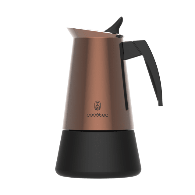 Piccolina 200 Bronze Cafetera italiana fabricada en acero inoxidable de alta calidad ideal para 2 tazas de café.