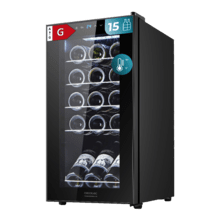 Bolero GrandSommelier 1550 Black Compressor Vinoteca en negro de 15 botellas de capacidad con sistema compresor de enfriamiento, temperatura regulable entre 5-18ºC y panel de control táctil.