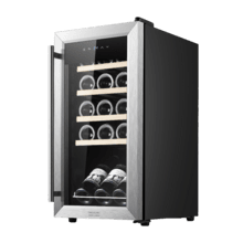 Bolero GrandSommelier 1550 Inox Compressor Vinoteca con puerta y tirador inox de 15 botellas de capacidad con sistema compresor de enfriamiento, temperatura regulable entre 5-18ºC y panel de control táctil.