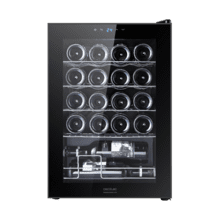 Bolero GrandSommelier 2050 Black Compressor Vinoteca en negro de 20 botellas de capacidad con sistema compresor de enfriamiento, temperatura regulable entre 5-18ºC y panel de control táctil.