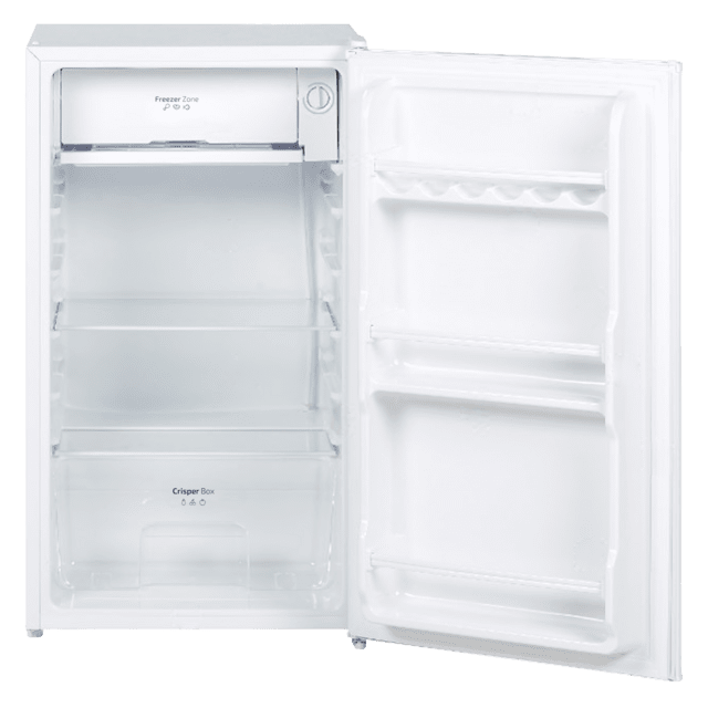 Bolero CoolMarket TT 90 White E Mini frigorífico sobremesa blanco 83cm alto y 47cm ancho, con 90L de capacidad, control de temperatura regulable y compartimento de conservación.