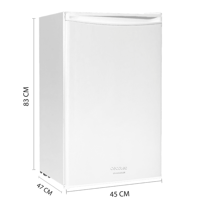 Bolero CoolMarket TT 90 White E Réfrigérateur table top blanc de 83 cm de hauteur et 47 cm de largeur, avec une capacité de 90 litres, contrôle de la température réglable et compartiment de stockage.