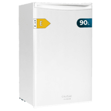 Bolero CoolMarket TT 90 White E Minifrigo da tavolo bianco, alto 83 cm e largo 47 cm, con capacità di 90 litri, controllo della temperatura regolabile e vano portaoggetti.