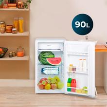 Bolero CoolMarket TT 90 White E Mini frigorífico sobremesa blanco 83cm alto y 47cm ancho, con 90L de capacidad, control de temperatura regulable y compartimento de conservación.