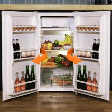 Bolero CoolMarket TT 90 White E Mini frigorífico sobremesa blanco 83cm alto y 47cm ancho, con 90L de capacidad, control de temperatura regulable y compartimento de conservación.