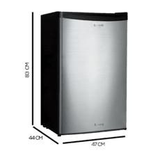 Bolero CoolMarket TT 90 Inox E Mini frigorífico inox de 83cm alto y 47cm ancho, con 90L de capacidad, control de temperatura regulable y compartimento de conservación.