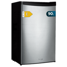 Bolero CoolMarket TT 90 Inox E Mini frigorífico inox de 83cm alto y 47cm ancho, con 90L de capacidad, control de temperatura regulable y compartimento de conservación.