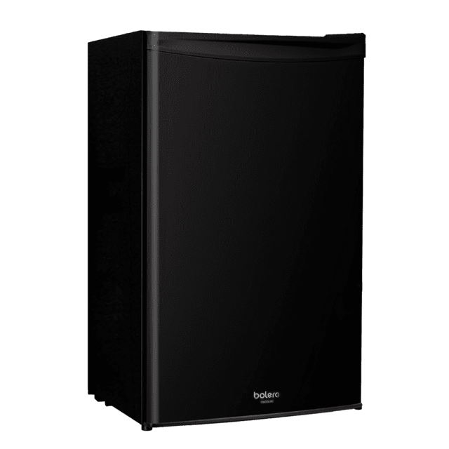 Bolero CoolMarket TT 90 Black E Mini frigorífico negro de 83cm alto y 47cm ancho, con 90L de capacidad, control de temperatura regulable y compartimento de conservación.