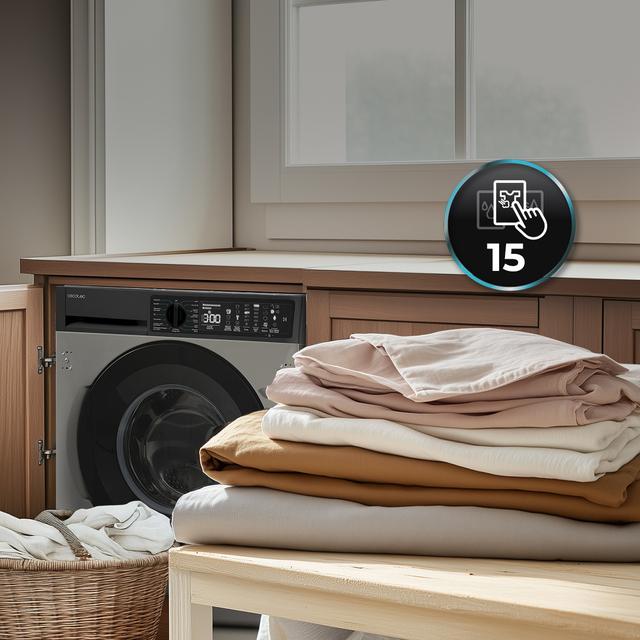 Bolero DressCode 750 BI Inverter Steel A Lavadora integrable inox de 7 kg de capacidad y 1200 rpm, 15 programas, clase A,  Motor Inverter Plus, SteamMax, Stain Match Pro, Allergy Care, Delay Start, aclarado extra, KidLock e indicador de eficiencia