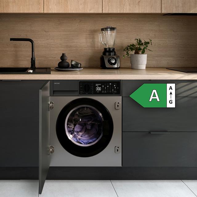 Bolero DressCode 750 BI Inverter Steel A Lavadora integrable inox de 7 kg de capacidad y 1200 rpm, 15 programas, clase A,  Motor Inverter Plus, SteamMax, Stain Match Pro, Allergy Care, Delay Start, aclarado extra, KidLock e indicador de eficiencia