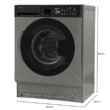 Bolero DressCode 750 BI Inverter Steel A Lavadora integrable inox de 7 kg de capacidad y 1200 rpm, 15 programas, clase A,  Motor Inverter Plus, SteamMax, Stain Match Pro, Allergy Care, Delay Start, aclarado extra, KidLock e indicador de eficiencia