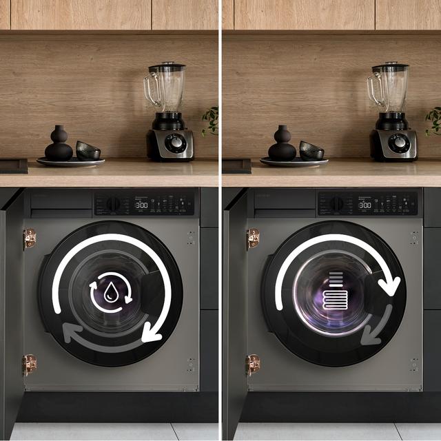 Bolero DressCode 750 BI Inverter Steel A Lavadora integrable inox de 7 kg de capacidad y 1200 rpm, 15 programas, clase A,  Motor Inverter Plus, SteamMax, Stain Match Pro, Allergy Care, Delay Start, aclarado extra, KidLock e indicador de eficiencia