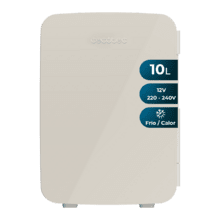 Bolero MiniCooling 10L Bahamas Beige Frigorífico con funcionamiento 12V-220V, compatible con coches y caravanas, función enfriamiento y calentamiento, rango temperatura de 7 a 65 ºC y transporte fácil.