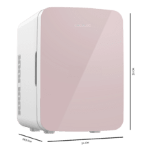 Bolero MiniCooling 10L Bahamas Pink Frigorifero MiniCooling Bahamas Pink da 10 litri, funzionamento a 12-220 V, compatibile con auto e camper, funzione di raffreddamento e riscaldamento con intervallo di temperatura da 7 a 65 °C e trasporto facile.