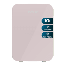 Bolero MiniCooling 10L Bahamas Pink Frigorífico con funcionamiento 12V-220V, compatible con coches y caravanas, función enfriamiento y calentamiento, rango temperatura de 7 a 65 ºC y transporte fácil.