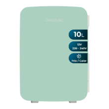 Bolero MiniCooling 10L Bahamas Mint Frigorífico con funcionamiento 12V-220V, compatible con coches y caravanas, función enfriamiento y calentamiento, rango temperatura de 7 a 65 ºC y transporte fácil.