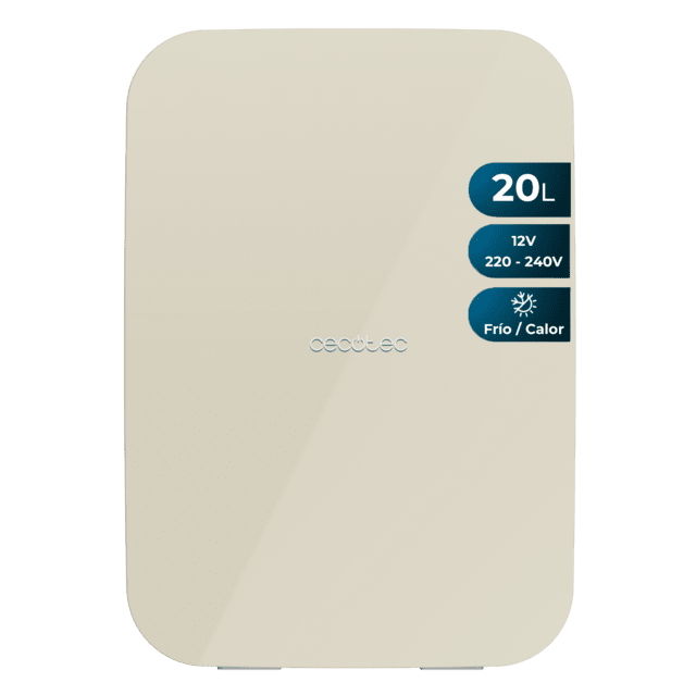 Bolero MiniCooling 20L Bahamas Beige Mini-réfrigérateur MiniCooling Bahamas Beige avec une capacité de 20 litres, fonctionnement de 12 V - 220 V, compatible avec les voitures et les caravanes, fonctions de refroidissement et de chauffage, intervalle de température de 7 ºC à 65 ºC et transport facile.