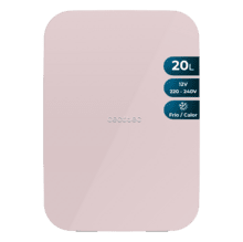 Bolero MiniCooling 20L Bahamas Pink Frigorífico con funcionamiento 12V-220V, compatible con coches y caravanas, función enfriamiento y calentamiento, rango temperatura de 7 a 65 ºC y transporte fácil.