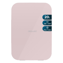 Bolero MiniCooling 20L Bahamas Pink Frigorifero MiniCooling Bahamas Pink da 20L, funzionamento a 12-220 V, compatibile con auto e camper, funzione di raffreddamento e riscaldamento con intervallo di temperatura da 7 a 65 °C e trasporto facile.