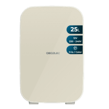 Bolero MiniCooling 25L Bahamas Beige Frigorífico con funcionamiento 12V-220V, compatible con coches y caravanas, función enfriamiento y calentamiento, rango temperatura de 7 a 65 ºC y transporte fácil.