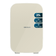 Bolero MiniCooling 25L Bahamas Beige Frigorifero MiniCooling Bahamas Beige da 25L, funzionamento a 12V-220V, compatibile con auto e camper, funzione di raffreddamento e riscaldamento, intervallo di temperatura da 7 a 65 ºC e facile trasporto.