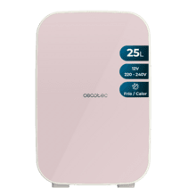 Bolero MiniCooling 25L Bahamas Pink Frigorífico con funcionamiento 12V-220V, compatible con coches y caravanas, función enfriamiento y calentamiento, rango temperatura de 7 a 65 ºC y transporte fácil.