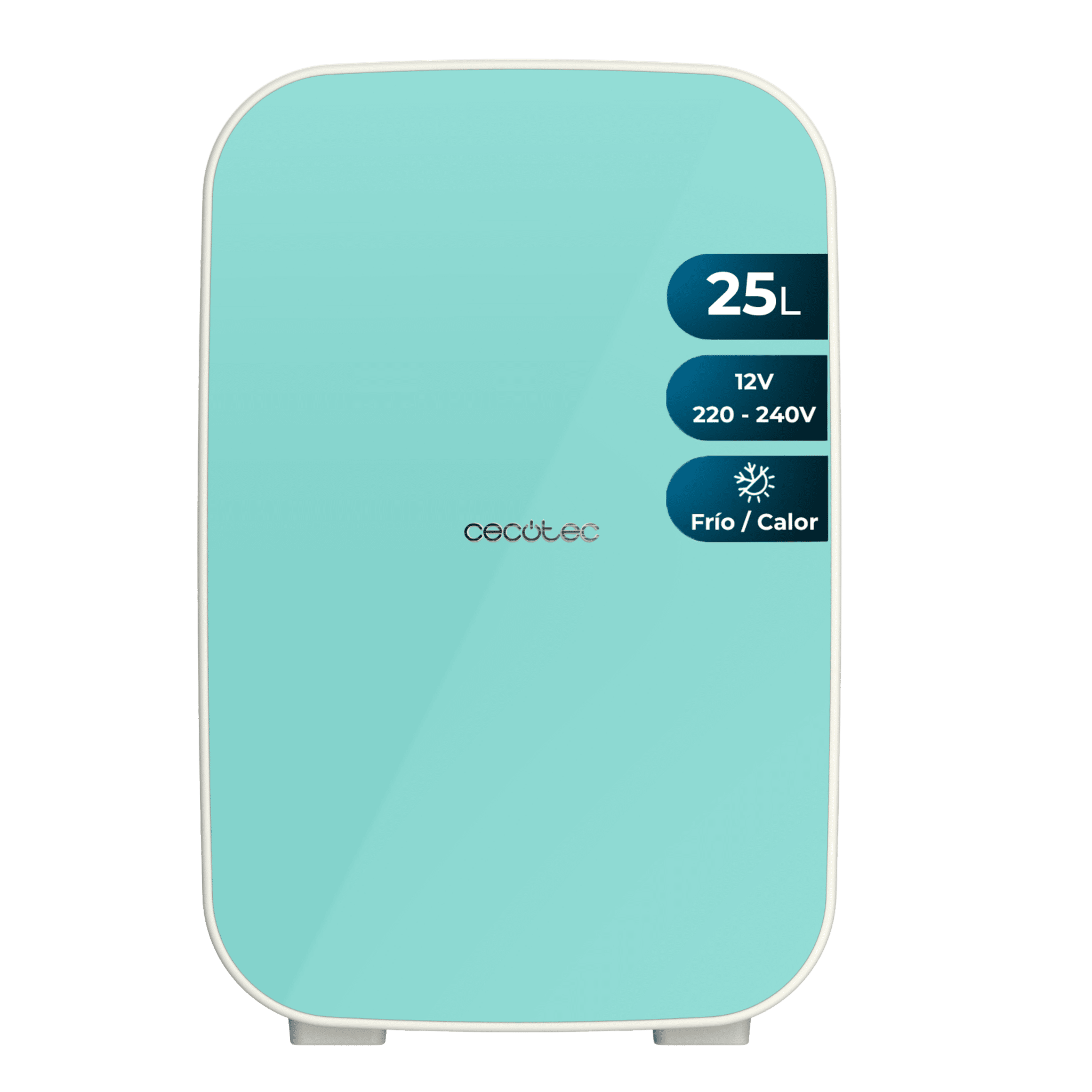 Frigorífico CECOTEC Bolero MiniCooling 25L Bahamas Mint 00144 vista frontal con capacidad de 25 litros