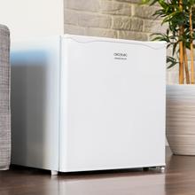 GrandCooler 20000 SilentCompress White E Mini Frigorífico blanco, compartimento congelador interior, capacidad de 46 Litros, 48,7 de ancho y 48 cm de alto, puerta reversible, funcionamiento cíclico, clase energética E