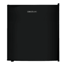 GrandCooler 20000 SilentCompress Black E Mini Frigorífico negro, compartimento congelador interior, capacidad de 46 Litros, 48,7 de ancho y 48 cm de alto, puerta reversible, funcionamiento cíclico, clase energética E