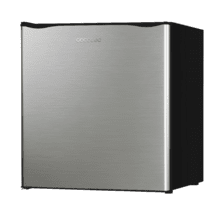 GrandCooler 20000 SilentCompress Inox E Mini Frigorífico acero inoxidable, compartimento congelador interior, capacidad de 46 Litros, 47 de ancho y 48.5 cm de alto, puerta reversible, funcionamiento cíclico, clase energética E