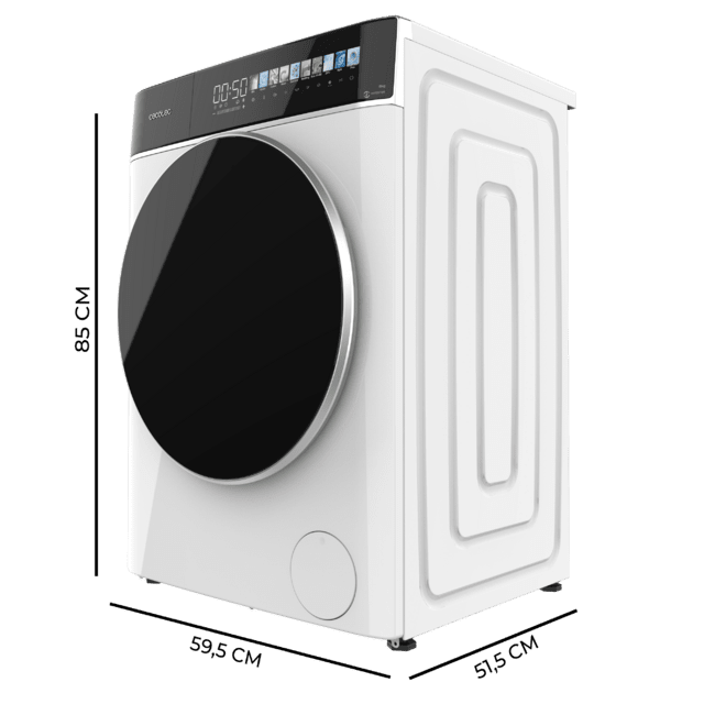 Bolero DressCode 8900 Inverter FullColor A Lavadora de carga frontal blanca de 8 kg de capacidad y 1400 rpm, Pantalla FullColor 10,3", 11 programas, Motor Inverter Plus, SteamMax, Clase A, Sanitize, OnSmart, Fuzzy Logic, Smooth Wash, Goma Antibacteriana y Drum Clean Plus