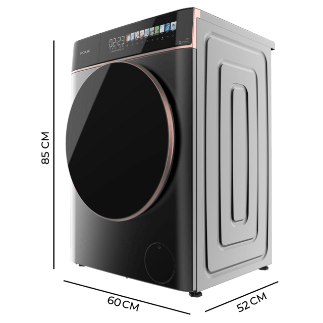 Bolero DressCode 8900 Inverter FullColor Steel A Lavadora de carga frontal steel de 8 kg de capacidad y 1400 rpm, Pantalla FullColor 10,3", 11 programas, Motor Inverter Plus, SteamMax, Clase A, Sanitize, OnSmart, Fuzzy Logic, Smooth Wash y Goma Antibacteriana