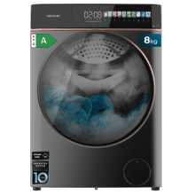 Bolero DressCode 8900 Inverter FullColor Steel A Lavadora de carga frontal steel de 8 kg de capacidad y 1400 rpm, Pantalla FullColor 10,3", 11 programas, Motor Inverter Plus, SteamMax, Clase A-10 %, Sanitize, OnSmart, Fuzzy Logic, Smooth Wash y Goma Antibacteriana