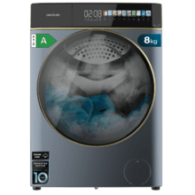 Bolero DressCode 8900 Inverter FullColor Ice Blue A Lavadora de carga frontal ice blue de 8 kg de capacidad y 1400 rpm, Pantalla FullColor 10,3", 11 programas, Motor Inverter Plus, SteamMax, Clase A-10%, Sanitize, OnSmart, Fuzzy Logic, Smooth Wash y Goma Antibacteriana