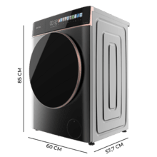 Bolero DressCode 9900 Inverter FullColor Steel Uma lavadora frontal em aço com 9 kg de capacidade e 1400 rpm, tela FullColor de 10,3", 11 programas, motor Inverter Plus, SteamMax, Classe A, Sanitize, OnSmart, Fuzzy Logic, Smooth Wash e borracha antibacteriana