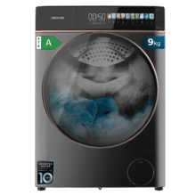 Bolero DressCode 9900 Autodose Inverter FullColor Steel Uma Lavadora Autodose em Aço Frontal com 9 kg de capacidade e 1400 rpm, Tela FullColor de 10,3", 11 programas, Motor Inverter Plus, SteamMax, Classe A, Sanitize, OnSmart, Fuzzy Logic, Smooth Wash e Goma antibacteriana