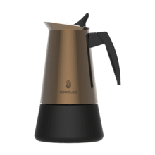 Piccolina 900 Gold Italienische Kaffeemaschine aus hochwertigem Edelstahl, ideal für 10 Tassen Kaffee.