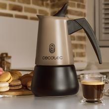 Piccolina 900 Gold Italienische Kaffeemaschine aus hochwertigem Edelstahl, ideal für 10 Tassen Kaffee.