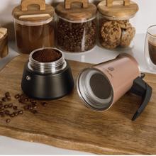 Piccolina 900 Gold Italienische Kaffeemaschine aus hochwertigem Edelstahl, ideal für 10 Tassen Kaffee.