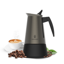 Piccolina 900 Gold Italienische Kaffeemaschine aus hochwertigem Edelstahl, ideal für 10 Tassen Kaffee.