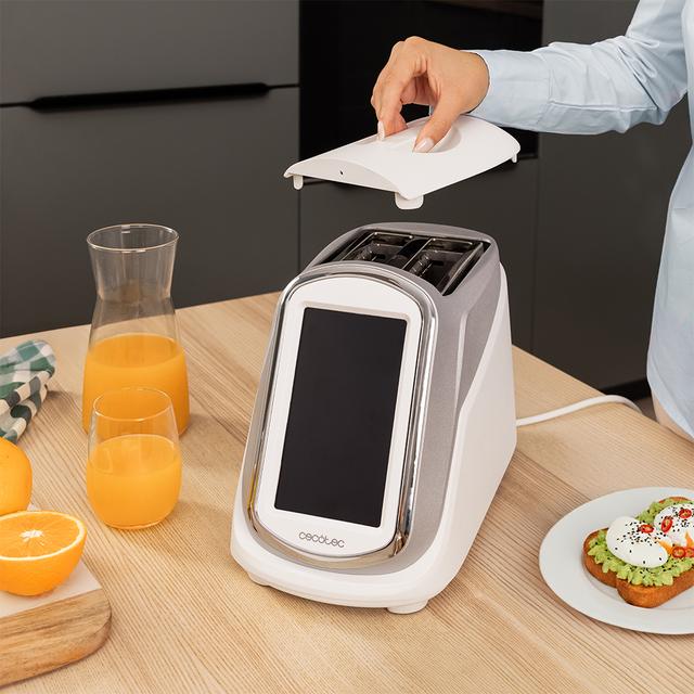 ToastPad Double Pro Screen Tostapane con touch screen LCD da 7'', controllo intelligente, connettività wifi e potenza di 1400W. Controllo individuale dei pannelli di riscaldamento, impostazione personalizzata del tempo e fino a 7 livelli di doratura per risultati perfetti.