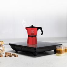 Mokclassic 300 Red Cafeteira italiana de alumínio com capacidade para 3 chávenas de café, cor vermelho, fácil de limpar e apta para todo o tipo de fogões.