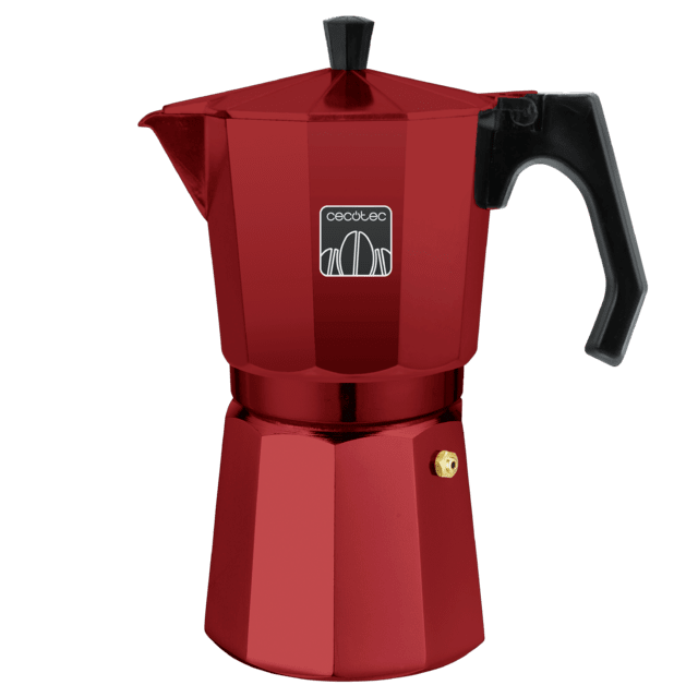 Mokclassic 300 Red Moka in alluminio con capacità per 3 tazze di caffè, di colore rosso, adatta a diversi tipi di cucine e facile da pulire.