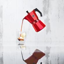 Mokclassic 600 Red Cafeteira italiana de alumínio com capacidade para 6 chávenas de café, cor vermelho, fácil de limpar e apta para todo o tipo de fogões.